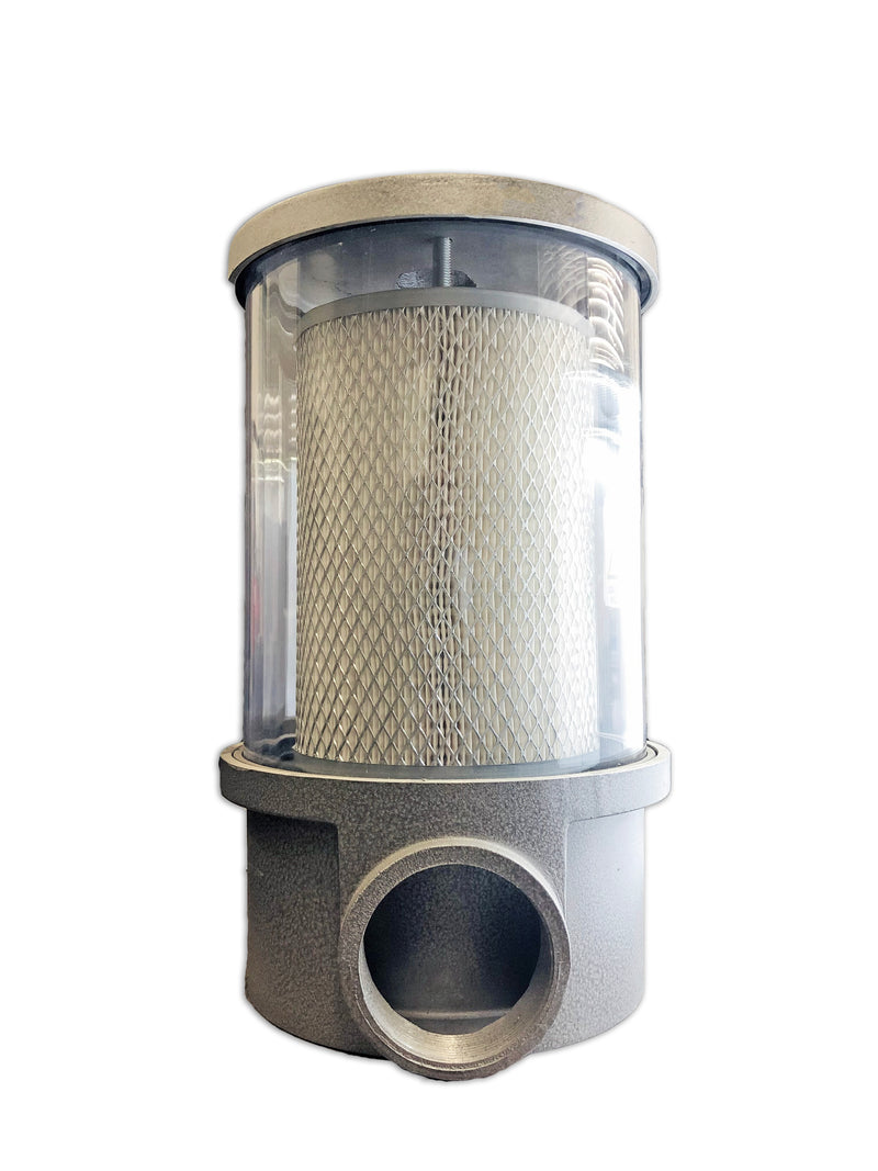 V300 Vacuum Pump  See Through In-Line Enclosure and Filter 2-1/2” Threaded Inlet